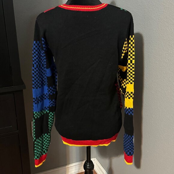 Holiday Time Ugly Christmas Sweater Womens S Dinosaur Red Black Sequins NWT - Picture 4 of 9